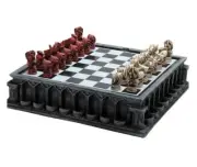 War of the Dead Skull Chess Game Set Checkers & Backgammon Storage Chessboard