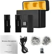 Clamp/Holder On Microphone Mini Lavalier Microphone Plug and Play Type C Interface Lapel Mic for Video Recording Interview Streaming