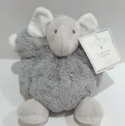 Manhattan Kids Cuddle Time Gray Round Ball Elephant Plush Stuffed 7in Lovey 2018