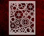 Steampunk Gears Cogs Pattern Stencil Reusable 8.5 x 11 Inches for Painting