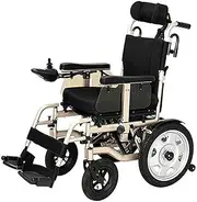 Heavy Duty Electric with Headrest, Foldable and Lightweight Powered Wheelchair, Seat Width 45Cm, Adjustable Backres, Electric Power Or Manual Manipulation