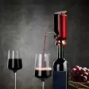GHOST MONKEY Electric Wine Decanter Aerator Dispenser Pourer Whiskey Adjustable Quantity Liquor Wine Pump Birthday Gift Men Women Mom Dad Boss Brother Husband Unique Gifts for Him Friends (Red/Gold)