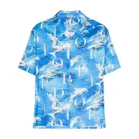在飛比找蝦皮商城精選優惠-藍色海豚印花圖案襯衫