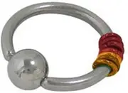 [BodyJewelryOnline] Surgical Steel Captive Bead Ring with Orange & Red Hoops