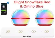 Olight Sphere Snowflake Red 2-Pack & Omino White, 360° Lighting, 75L, RGB LEDs