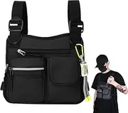 Adjustable Zipper Multi-functional Tactical Chest Bag, Outdoor Chest Bag for Men, for Men for Hiking, Fitness