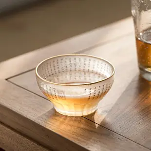 耐熱玻璃心經杯主人杯品茗杯單杯日式磨砂透明家用防燙喝茶小茶杯