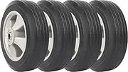 (4- Pack Run-Flat Solid Rubber Replacement Tire 8" x 2'' with a 5/8" axle for Hand Trucks, Wheelbarrows, Dollies, Trolleys and More – Run Flat with 580 lbs Max Load