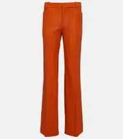 [Chloe] Chloé Felted wool and cashmere jersey flared pants AU 14 orange
