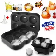 6 Large Ice Ball Maker Cube Tray Big Silicone Mold Sphere Whiskey Round Mould VH