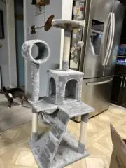 Cat Tree Tower Scratching Post with Hammock Tunnel **Brand New**