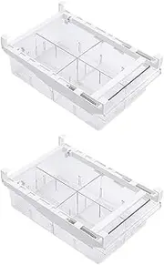 AIMALL 2pcs Refrigerator Preservation Box Storage Box, Kitchen Drawer Type Frozen Egg Box, Food, Vegetable, and Fruit Organiser
