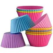 Cupcake Holder Silicone Muffin Cups Cake Molds 12 Stand Alone Reusable Flexible