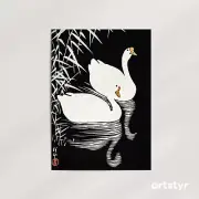White Chinese Geese · Ohara Koson, 1928 · Gallery-Grade Giclée Wall Art Print