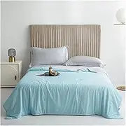 Cool Blanket for Bed Smooth Double Side Cooling Fabric Summer Quilts Silky Breathable Air Condition Comforter Thin Duvet Queen(Blue,220x240 cm)