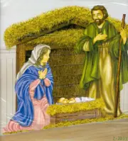 NATIVITY Scene Setter Christmas holiday party wall decor BACKDROP 5' Manger holy