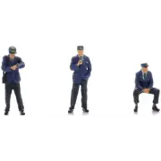 Artitec 1:87 Scale Conductors on Platform 1990s (3x) (NS) Ready-Made Figures
