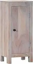 Bathroom Vanity Cabinet 30x25x70 cm Solid Acacia Wood, Grey Finish, Wall-Mounted Storage Unit with Compartment Door