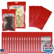 150 PCS-6x9 Reclosable Mylar Bags Red for Food Storage, Resealable Mylar Bag