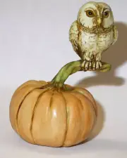 Harmony Kingdom Art Neil Eyre Designs halloween barn hoot snowy owl pumpkin
