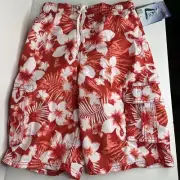 Kanu Surf boys Line Up Quick Dry Upf 50+ Beach Swim Trunks Dominica Red 14-16