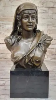 Handcrafted Signed Artwork: Museums Quality Woman Bronze Statue Decor Sculpture