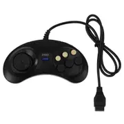 Classic Retro 6 Buttons Wired Handle Game Controller GamePad JoyStick Joypad for SEGA MD2 PC MAC Mega Drive Gaming Accessories Black