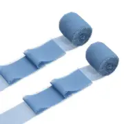 2 Rolls Chiffon Ribbon, 1.5 Inch x 5 Yard Silk Ribbon, Navy Blue