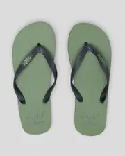 [Lucid] Lucid Men's Wedge Flip Flops Slippers in Black Size 4 4 Black