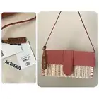 NWT $1625 Jacquemus Le Bambino Long Osier Bag Woven Wicker Dark Red