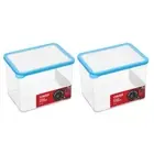 2x Lemon & Lime Blue 2.7L Rectangle Crisp Food Storer/Container/Storage Box