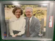 JIMMY CARTER + ROSALYNN CARTER SIGNED 8x10 PHOTO AWESOME+RARE PSA SLABBED