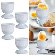 4pcs Egg Cup Trays Set White Hard Soft Boiled Kitchen Breakfast Utensils NEW