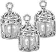 [VILLFUL] Pearl Bead Cage Locket Pendants Essential Oil Diffuser Diy Jewelry Charms Set