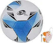 XIASABA Size 5 Rubber Liner Elasticity Machine Sewing Craft Training Sports Soccer Ball for Practice Blue Suitable for Primary and Middle School Students