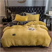 Home Textiles Dark Gray Crystal Velvet Coral Fleece Winter Soft Quilt Cover Keep Warm Plush Duvet Cover Bedding No Pillowcase(10,Double 180x220cm)