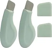 Zorfeter 2 Pcs Green Deep Clean Blackhead Remover, Silicone Face Scraper Skin Spatula, Safe Nose Scraper for Men and Women