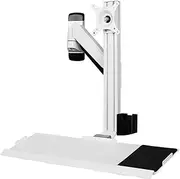 Monitor Arm Gas 15"-32" Single Monitor Wall Mount, Fully Adjustable Gas Spring Monitor Arm, Wall Mount Workstation with Keyboard Tray and Mouse Storage, VESA 75/100mm Monitor Desk Mount(One arm)