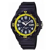 在飛比找森森購物網優惠-【CASIO】 潛水風指針錶-深藍x黃刻度 (MRW-200