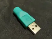 QVS PS/2 to USB Replacement Adaptor, USB A Male to Mini6 Female
