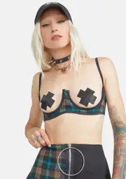 [Ivy Berlin] Saved By The Bell Plaid Bra Top