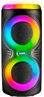 [Laser] Wireless Party Speaker, Dual 5W, RGB LED Lights, Rechargeable 1500mAh Battery, USB & Mic Input, 10M Bluetooth Range, USB C Cable Included - Compatible with Phone, Tablet, Laptops, PC