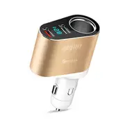 Aluminium Alloy 3 in 1 3.1A Smart Dual USB Car Charger for Mobile Phone GOLDEN COLOR