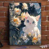 在飛比找蝦皮購物優惠-數字油畫diy梵高星空貓咪可愛填色手工世界名畫高級感輕奢裝飾
