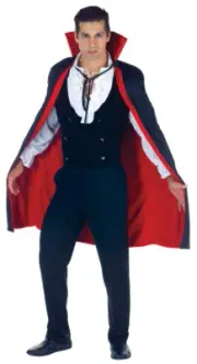 Cape Black And Red 38 Inch Long Adult Costume Men's Collar Underwraps