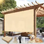 90% Outdoor Sun Shade Cloth, 12'×16' Pergola Shade Cover 1 2 X 1 6 FT Wheat