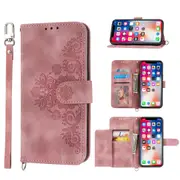 MCC iPhone X Xs Wallet Case Cover Extra Card Slots with Strap Apple iPhoneX [Pink]