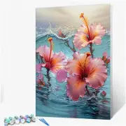 Tropical Tranquility: Hibiscus Haven Paint by Number Kit - Beginner-Friendly DIY