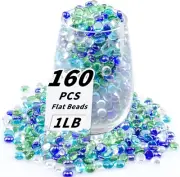1 LB Flat Glass Beads, 160-180PCS Small Glass Marbles, Mini Flat Round Pebble...