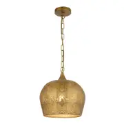 Marius Perforated Iron Antique Brass Moroccan Pendant Light
